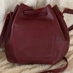New Portland Leather Goods Sangria Large Bucket Bag